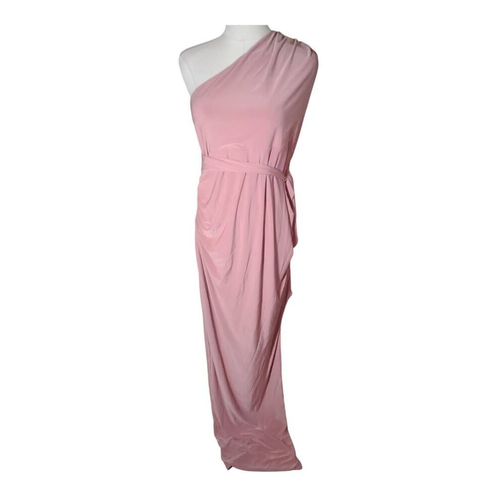 Club L London One Shoulder Salmon Maxi Dress Size Large